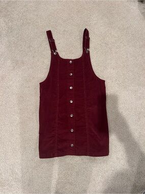 Celebrity Pink Burgundy Button-Front Pinafore Tunic
